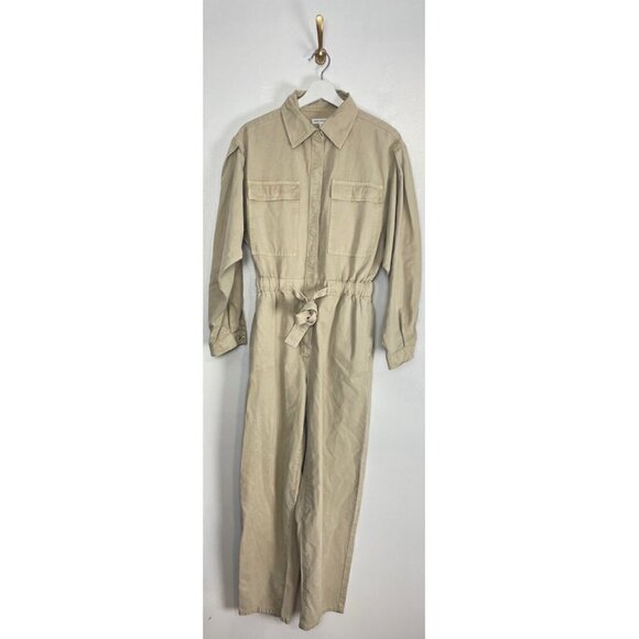 GOOD AMERICAN Cinched Jumpsuit in Tusk001 Size 1 (Small) - Picture 3 of 9